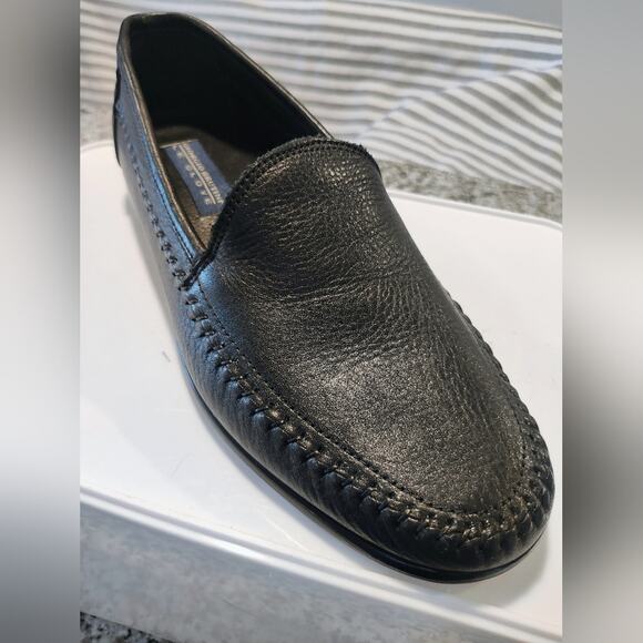 Giorgio Brutini LE Glove Black Pebbled Leather Loafers Size 8.5 D #670221 EUC! - Picture 8 of 12